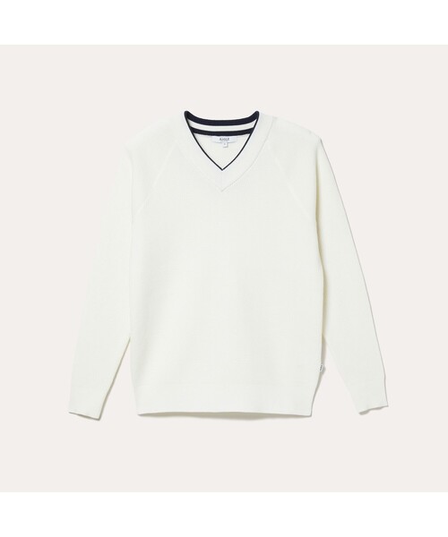 AIGLE(エーグル)の「COLOMBES WAFFLE PULLOVER(ニット/セーター・レディース・ホワイト/ネイビー・M/L/S)」の15枚目の写真