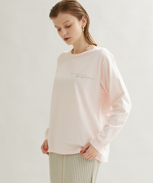 STUDIOUS(ステュディオス)の「【STUDIOUS(ステュディオス)】FLOWER GRAPH LONG TEE(Tシャツ/カットソー・レディース・ピンク・FREE)」の1枚目の写真