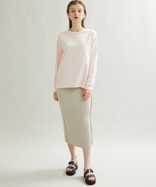 STUDIOUS(ステュディオス)の「【STUDIOUS(ステュディオス)】FLOWER GRAPH LONG TEE(Tシャツ/カットソー・レディース・ピンク・FREE)」の5枚目の写真