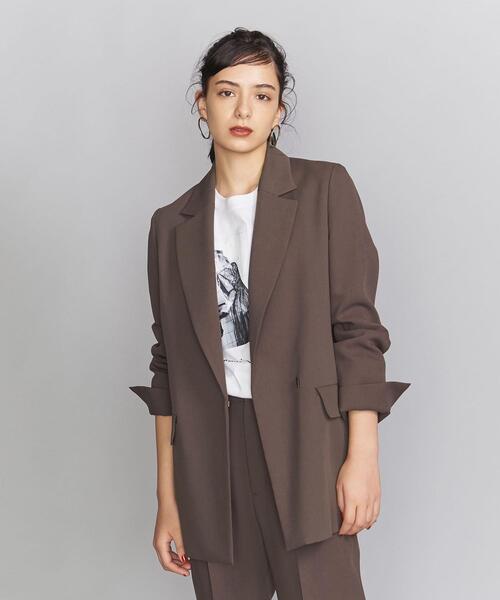 BEAUTY&YOUTH UNITED ARROWS（ビューティーアンドユースユナイテッドアローズ）の「BY レーヨンブレンドダブルジャケット о（テーラードジャケット・レディース・ナチュラル/ダークブラウン・SMALL/MEDIUM）」の13枚目の写真