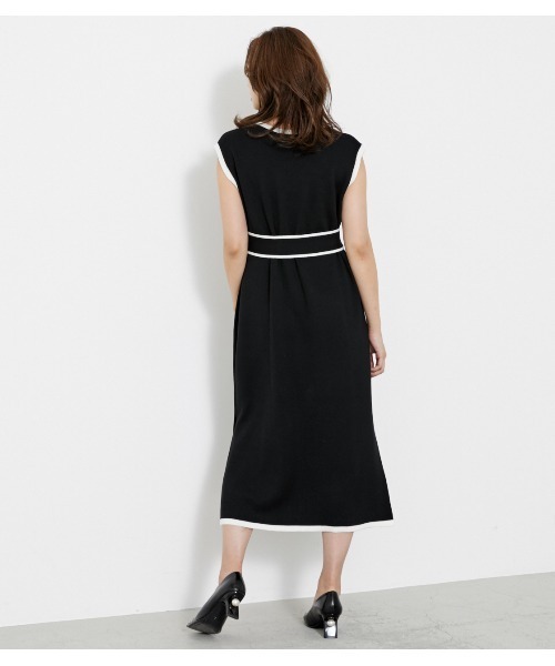 ワンピーストリミングラインニットワンピース ワンピース Rienda リエンダ のファッション