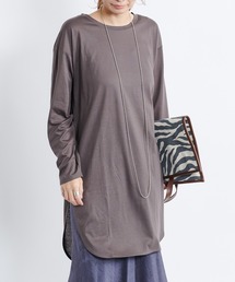 DouDou | ラウンドヘムチュニックT(Tシャツ/カットソー)