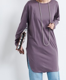 DouDou | ラウンドヘムチュニックT(Tシャツ/カットソー)