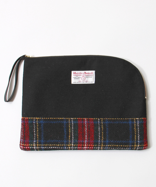 HARRIS TWEED(ハリスツイード)の「WEGO/HarrisTweed クラッチバッグ(クラッチバッグ・メンズ・ブラック/グレー・FREE)」の4枚目の写真