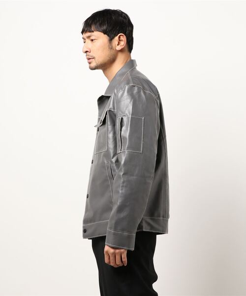 WESTBOY（ウエストボーイ）の「【WB ORIGINALS】Vintage Wide Silhouette Leather Jacket（ブルゾン・メンズ・ブラック/グレー/グリーン・M/L/XL）」の5枚目の写真