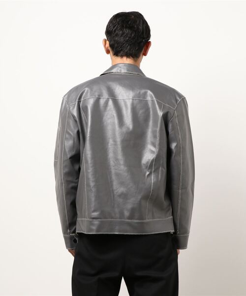 WESTBOY（ウエストボーイ）の「【WB ORIGINALS】Vintage Wide Silhouette Leather Jacket（ブルゾン・メンズ・ブラック/グレー/グリーン・M/L/XL）」の6枚目の写真