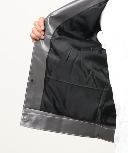 WESTBOY（ウエストボーイ）の「【WB ORIGINALS】Vintage Wide Silhouette Leather Jacket（ブルゾン・メンズ・ブラック/グレー/グリーン・M/L/XL）」の7枚目の写真