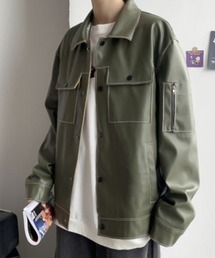 【WB ORIGINALS】Vintage Wide Silhouette Leather Jacket