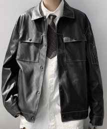 【WB ORIGINALS】Vintage Wide Silhouette Leather Jacket