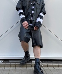 DIESEL | メンズ レザーパンツ ショートパンツ セットアップ カウハイドレザー(その他パンツ)