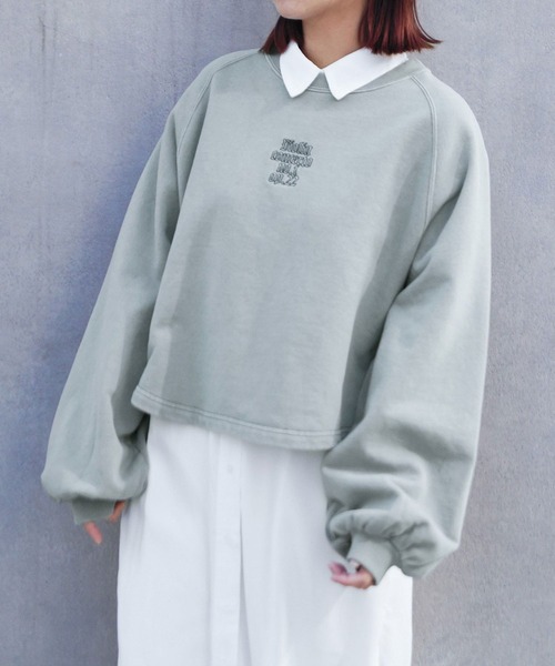 179/WG(イチナナキュウダブルジー)の「ピグメントビッグスウェットプルオーバー(Tシャツ/カットソー・レディース・チャコールグレー/ライトグリーン/ライトグレー・FREE)」の3枚目の写真