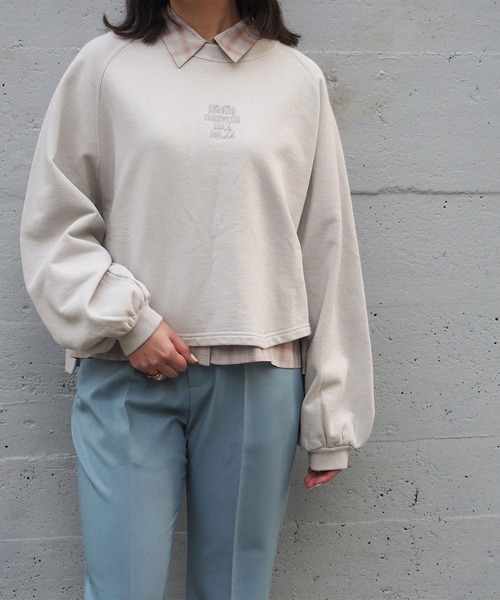 179/WG(イチナナキュウダブルジー)の「ピグメントビッグスウェットプルオーバー(Tシャツ/カットソー・レディース・チャコールグレー/ライトグリーン/ライトグレー・FREE)」の1枚目の写真