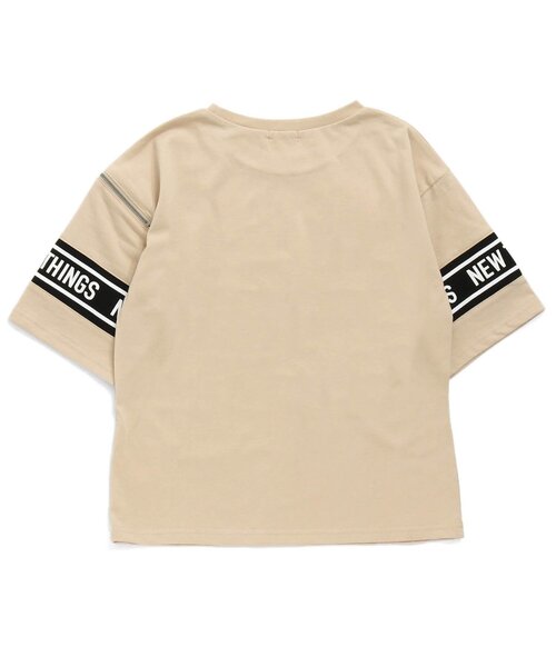 algy（アルジー）の「/袖ジップT（Tシャツ/カットソー・キッズ・オフホワイト/グリーン/ベージュ・X-SMALL/MEDIUM/XX-SMALL/SMALL/XXX-SMALL）」の5枚目の写真