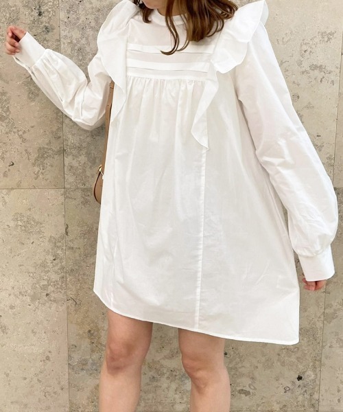 apres jour（アプレジュール）の「フリルデザインワンピース【ZOZOTOWN限定アイテム】（ワンピース・レディース・ライトベージュ/オフホワイト/ピンク・フリー/X-LARGE）」の16枚目の写真