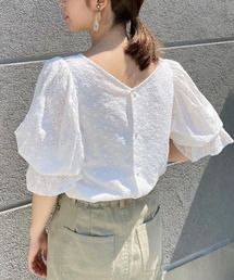 mysty woman | ボリュームスリーブ刺繍ブラウス 944722(シャツ/ブラウス)
