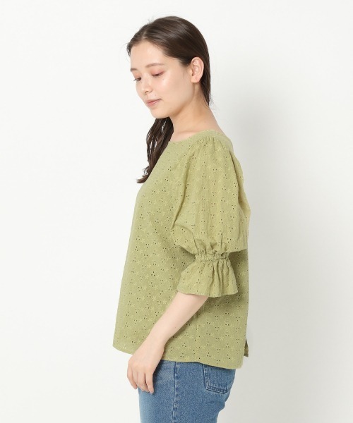 mysty woman（ミスティウーマン）の「ボリュームスリーブ刺繍ブラウス 944722（シャツ/ブラウス・レディース・オフホワイト/ライム/オレンジ系その他3・FREE）」の6枚目の写真