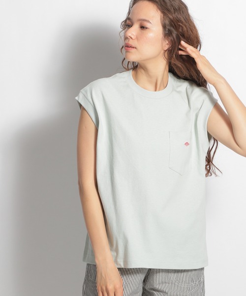 DANTON（ダントン）の「【DANTON(ダントン)】ノースリロゴプルオーバー（Tシャツ/カットソー・レディース・ホワイト/ブラック/パープル/サックスブルー・MEDIUM）」の4枚目の写真