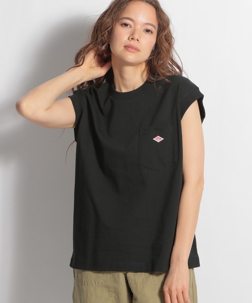 DANTON（ダントン）の「【DANTON(ダントン)】ノースリロゴプルオーバー（Tシャツ/カットソー・レディース・ホワイト/ブラック/パープル/サックスブルー・MEDIUM）」の3枚目の写真