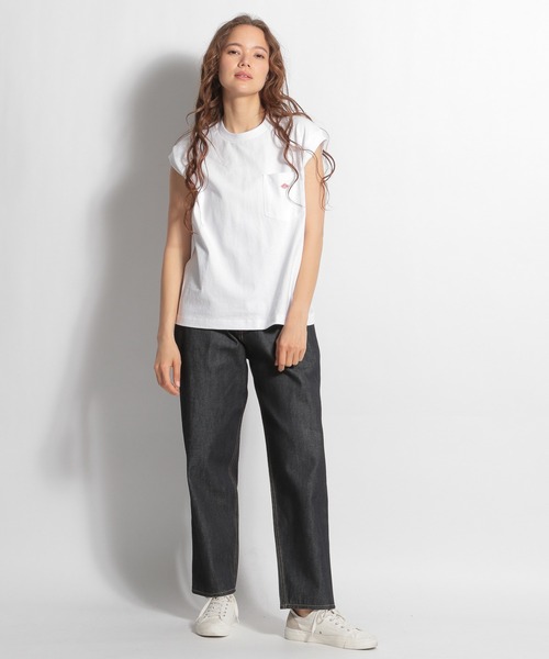 DANTON（ダントン）の「【DANTON(ダントン)】ノースリロゴプルオーバー（Tシャツ/カットソー・レディース・ホワイト/ブラック/パープル/サックスブルー・MEDIUM）」の9枚目の写真