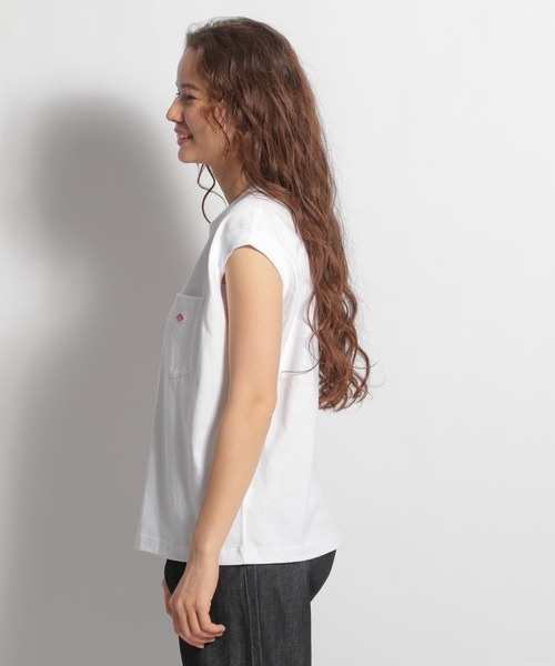 DANTON（ダントン）の「【DANTON(ダントン)】ノースリロゴプルオーバー（Tシャツ/カットソー・レディース・ホワイト/ブラック/パープル/サックスブルー・MEDIUM）」の5枚目の写真