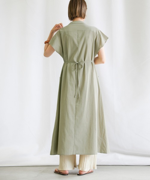 select MOCA（セレクトモカ）の「2021 SS フレンチスリーブウエストマークワンピース（ワンピース・レディース・ラベンダー/ライトカーキ/サックスブルー・FREE）」の11枚目の写真