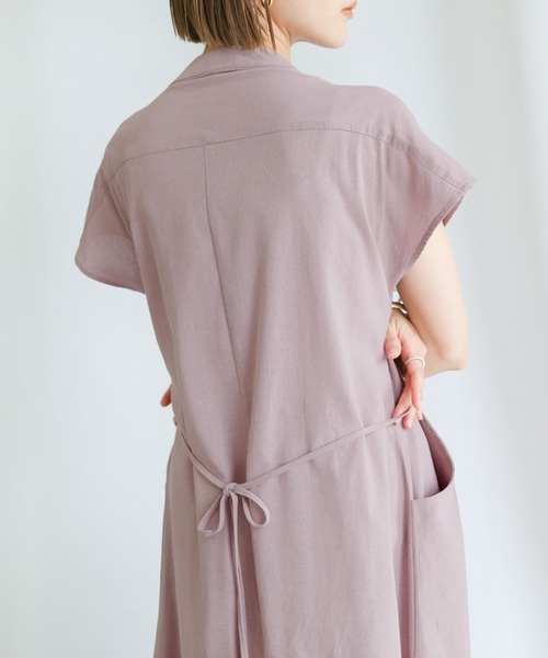 select MOCA（セレクトモカ）の「2021 SS フレンチスリーブウエストマークワンピース（ワンピース・レディース・ラベンダー/ライトカーキ/サックスブルー・FREE）」の16枚目の写真