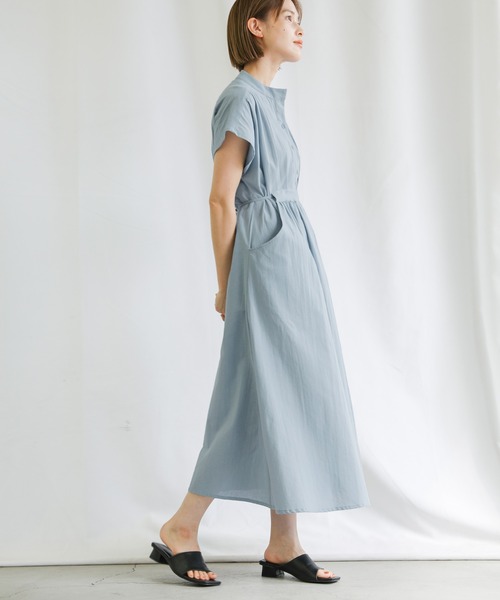 select MOCA（セレクトモカ）の「2021 SS フレンチスリーブウエストマークワンピース（ワンピース・レディース・ラベンダー/ライトカーキ/サックスブルー・FREE）」の22枚目の写真