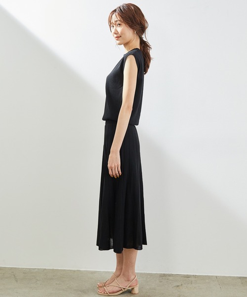 ROPE' PICNIC（ロペピクニック）の「フレンチスリーブニットプリーツワンピース（ワンピース・レディース・グリーン系その他/ブラック/ベージュ・40/38）」の17枚目の写真