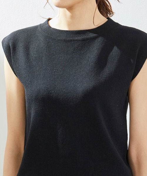 ROPE' PICNIC（ロペピクニック）の「フレンチスリーブニットプリーツワンピース（ワンピース・レディース・グリーン系その他/ブラック/ベージュ・40/38）」の6枚目の写真