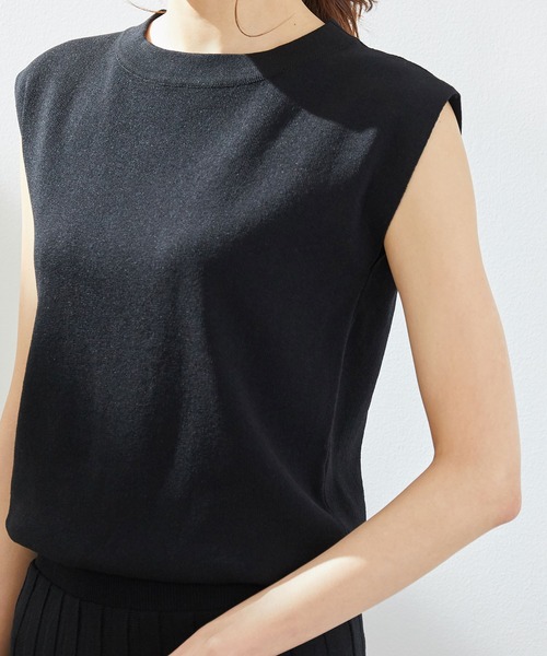 ROPE' PICNIC（ロペピクニック）の「フレンチスリーブニットプリーツワンピース（ワンピース・レディース・グリーン系その他/ブラック/ベージュ・40/38）」の4枚目の写真