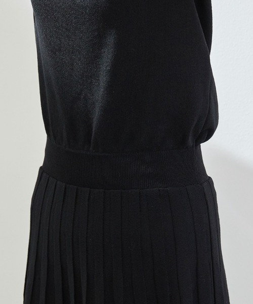 ROPE' PICNIC（ロペピクニック）の「フレンチスリーブニットプリーツワンピース（ワンピース・レディース・グリーン系その他/ブラック/ベージュ・40/38）」の18枚目の写真