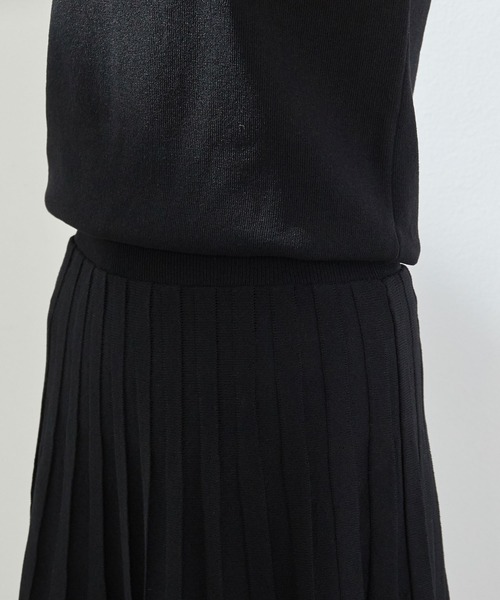 ROPE' PICNIC（ロペピクニック）の「フレンチスリーブニットプリーツワンピース（ワンピース・レディース・グリーン系その他/ブラック/ベージュ・40/38）」の10枚目の写真