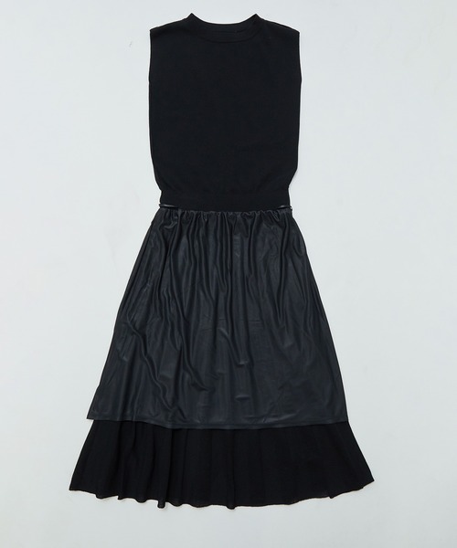 ROPE' PICNIC（ロペピクニック）の「フレンチスリーブニットプリーツワンピース（ワンピース・レディース・グリーン系その他/ブラック/ベージュ・40/38）」の15枚目の写真