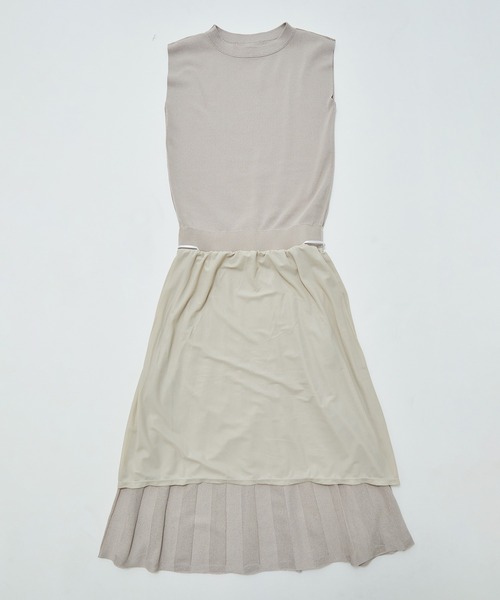 ROPE' PICNIC（ロペピクニック）の「フレンチスリーブニットプリーツワンピース（ワンピース・レディース・グリーン系その他/ブラック/ベージュ・40/38）」の16枚目の写真