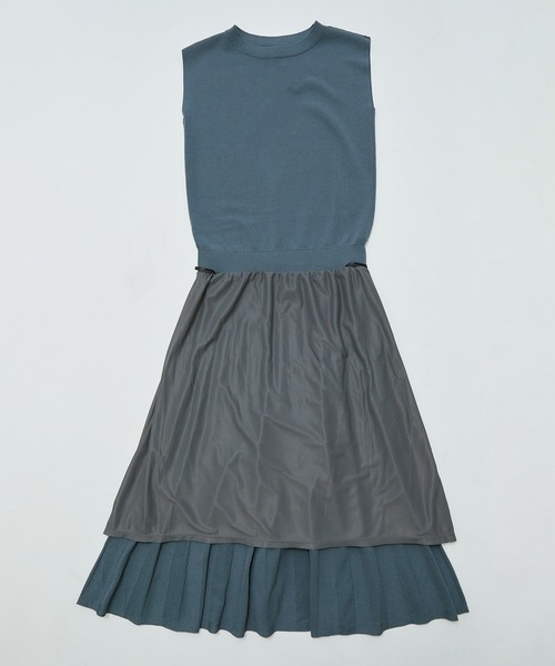 ROPE' PICNIC（ロペピクニック）の「フレンチスリーブニットプリーツワンピース（ワンピース・レディース・グリーン系その他/ブラック/ベージュ・40/38）」の19枚目の写真