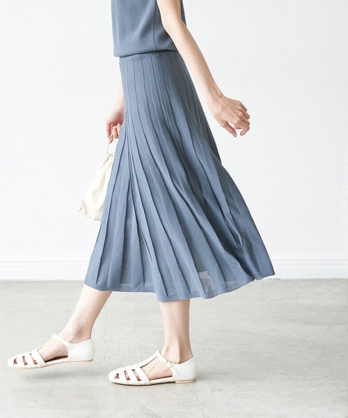 ROPE' PICNIC（ロペピクニック）の「フレンチスリーブニットプリーツワンピース（ワンピース・レディース・グリーン系その他/ブラック/ベージュ・40/38）」の22枚目の写真