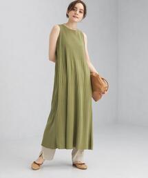 green label relaxing | FFC リブ ノースリーブ フレア ワンピース(ワンピース)