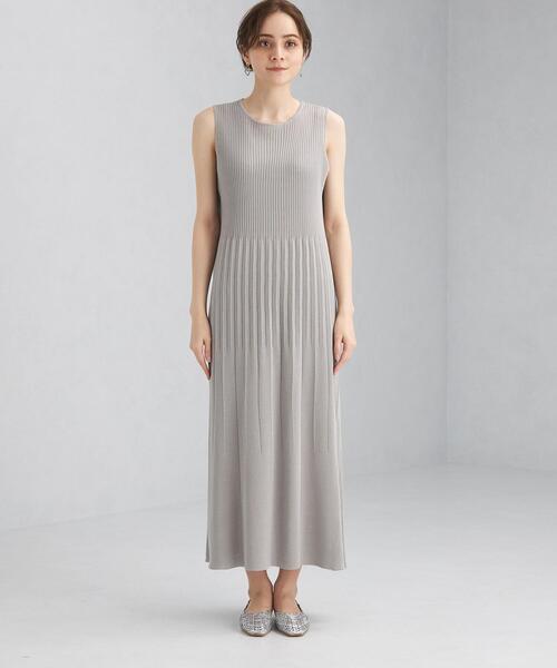 green label relaxing（グリーンレーベルリラクシング）の「FFC リブ ノースリーブ フレア ワンピース（ワンピース・レディース・オリーブ/ライトグレー/ブラック・FREE）」の13枚目の写真