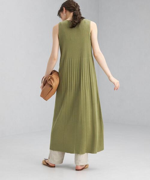 green label relaxing（グリーンレーベルリラクシング）の「FFC リブ ノースリーブ フレア ワンピース（ワンピース・レディース・オリーブ/ライトグレー/ブラック・FREE）」の16枚目の写真