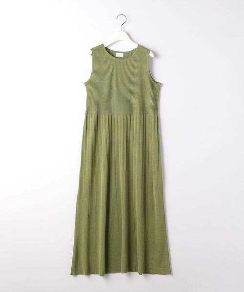 green label relaxing（グリーンレーベルリラクシング）の「FFC リブ ノースリーブ フレア ワンピース（ワンピース・レディース・オリーブ/ライトグレー/ブラック・FREE）」の18枚目の写真