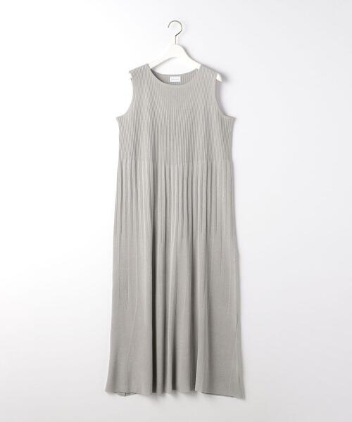 green label relaxing（グリーンレーベルリラクシング）の「FFC リブ ノースリーブ フレア ワンピース（ワンピース・レディース・オリーブ/ライトグレー/ブラック・FREE）」の10枚目の写真