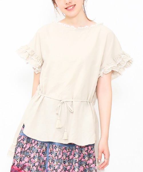 AS KNOW AS de base（アズノゥアズドゥバズ）の「手ほどきフリルプルオーバー（シャツ/ブラウス・レディース・グリーン系その他/ピンク系その他/ベージュ系その他・FREE）」の2枚目の写真