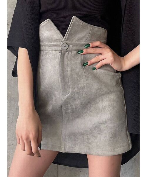 EMODA（エモダ）の「ハイマークミニスカート（スカート・レディース・ブラック/グレー/アイボリー・SMALL/MEDIUM）」の3枚目の写真