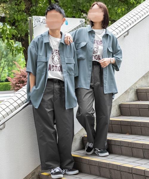 PairPair（ペアペア）の「BIGポケットルーズシャツ（ユニセックス）（シャツ/ブラウス・レディース・アッシュグレー/ブルー/アイボリー・MEDIUM/LARGE）」の4枚目の写真