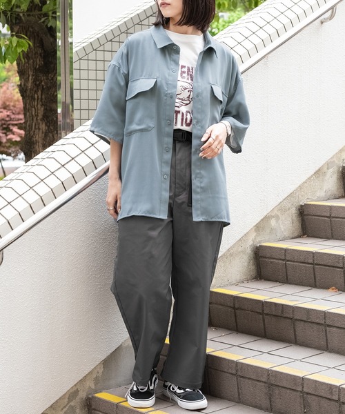 PairPair（ペアペア）の「BIGポケットルーズシャツ（ユニセックス）（シャツ/ブラウス・レディース・アッシュグレー/ブルー/アイボリー・MEDIUM/LARGE）」の11枚目の写真