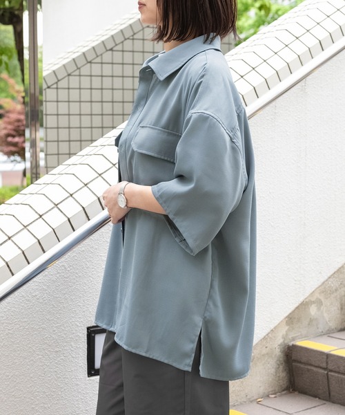 PairPair（ペアペア）の「BIGポケットルーズシャツ（ユニセックス）（シャツ/ブラウス・レディース・アッシュグレー/ブルー/アイボリー・MEDIUM/LARGE）」の13枚目の写真