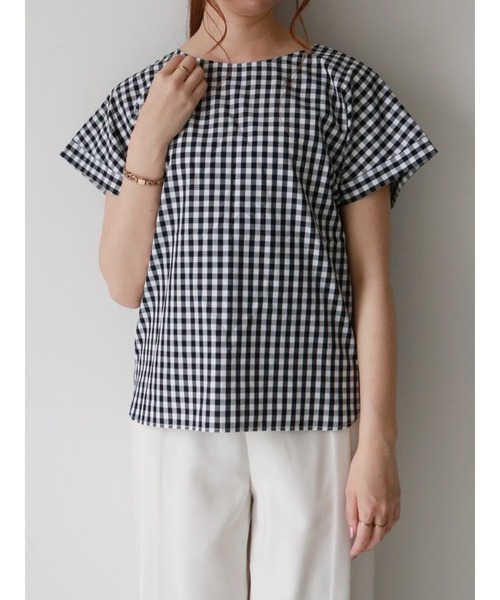 Te chichi（テチチ）の「袖口ターンバックブラウス（シャツ/ブラウス・レディース・ブラック/ネイビー/ブルー・ﾌﾘ-）」の2枚目の写真