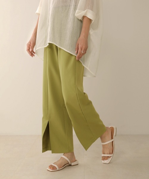Bou Jeloud（ブージュルード）の「【WEB限定】フロントスリットパンツ（その他パンツ・レディース・ブラック/グリーン/アイボリー/イエロー/ダークグリーン・FREE）」の4枚目の写真