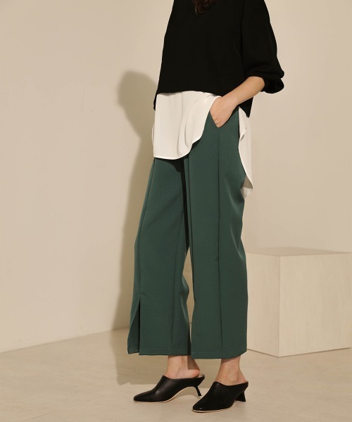 Bou Jeloud（ブージュルード）の「【WEB限定】フロントスリットパンツ（その他パンツ・レディース・ブラック/グリーン/アイボリー/イエロー/ダークグリーン・FREE）」の3枚目の写真