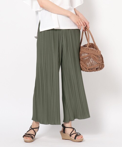 THE SHOP TK (ザ ショップ ティーケー )の「◆【WEB限定カラーあり】プリーツカットパンツ(その他パンツ・レディース・カーキ/ブラック/アイボリー/ブルー/グレー・12/11)」の4枚目の写真